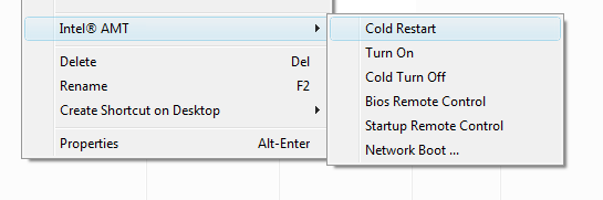 Radmin Viewer 3.3 - Intel AMT menu